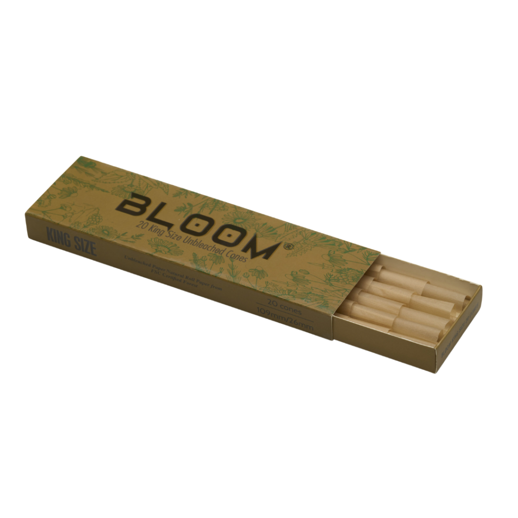 Bloom Unbleached cones King Size 20 stk